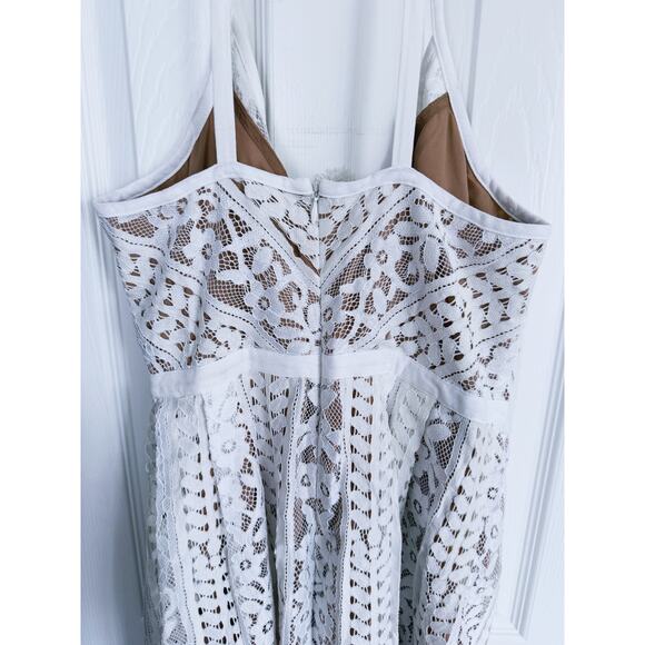 Plenty by Tracy Reese White Lace Mini Dress Overlay 10 Bridal Bachelorette Event - Picture 5 of 11